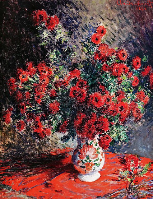 1881 Claude Monet Red chrisanthemums(private collection)(82 x 65 cm)