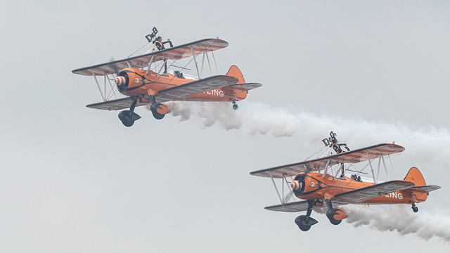 Breitling Wing Walking Team Performs at RIAT 2013