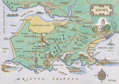 Map: Wales (Gower) | by Fjara.