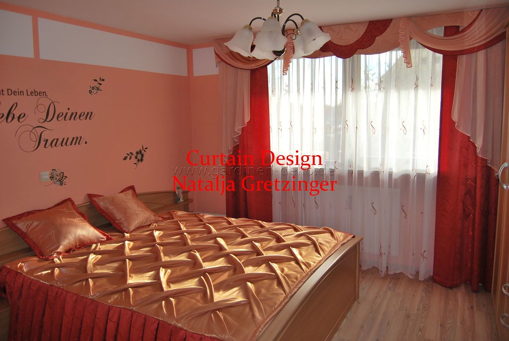 Edler Schlafzimmer Vorhang mit roten Schals - http://www.g…