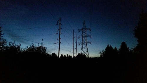 blue trees sunset sky canada black silhouette night dark evening twilight dusk britishcolumbia cable powerline northvancouver electrical lynnvalley bchydro transmissiontower