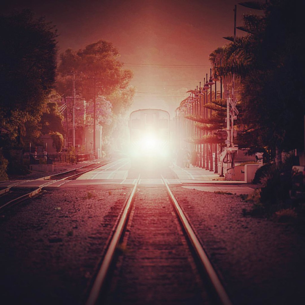 One Headlight   #santabarbara #amtrak #trains #southerncalifornia #headlights #traintracks #redlight #dangerzone