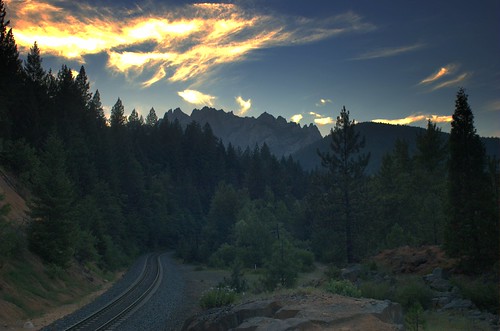 Castle Crags at Sunset by Dan90266, sunset castlecrags