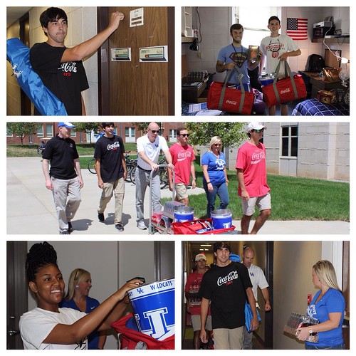 Some lucky Wildcats were surprised during #BigBlueMove by @cocacola. A team from Coke delivered welcome packages with Apple TVs, iPads, UK apparel & Coke products to Isaac Puzey & Diamond Hargrove in the Kirwan-Blanding Complex & the Woodland Glen communi