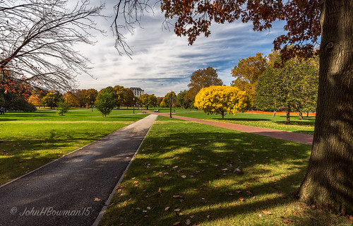november columbus ohio fallcolor libraries ohiostateuniversity theoval 2015 franklincounty campusbuildings campuses blueskywhiteclouds thompsonlibrary november2015 canon16354l