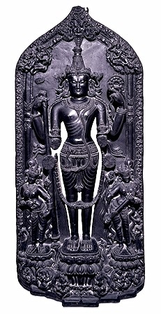 India, Bengal - 12th century  Stele with a Standing Figure of Vishnu (British Museum, London, UK)