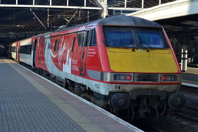 Virgin Trains 91114 at Newcastle 23/1/17