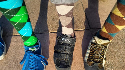 Argyle socks day for San Jose Bike Train #commute #cycling #argyle #socks