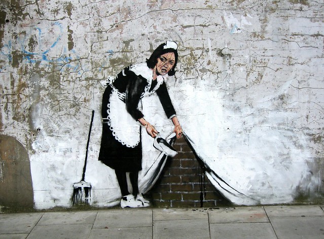 Amazing Graffiti by Banksy close to the Roundhouse - Camden Town, London