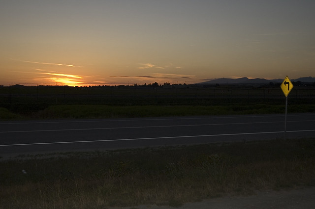 Sunset, left.