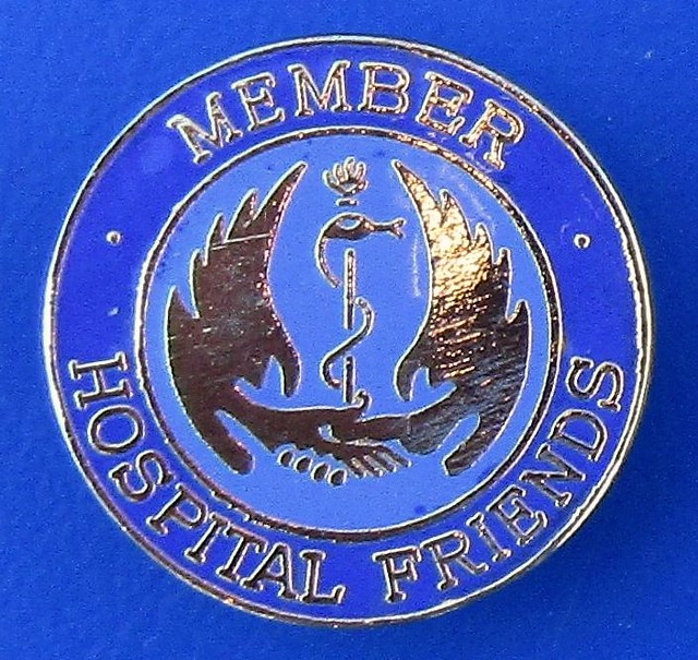Hospital Friends - volunteer worker/membership badge (1980’s / 1990’s)