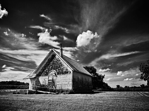 old sky blackandwhite abandoned church clouds rural decay faith religion forgotten kansas ruraldecay abandonedchurch