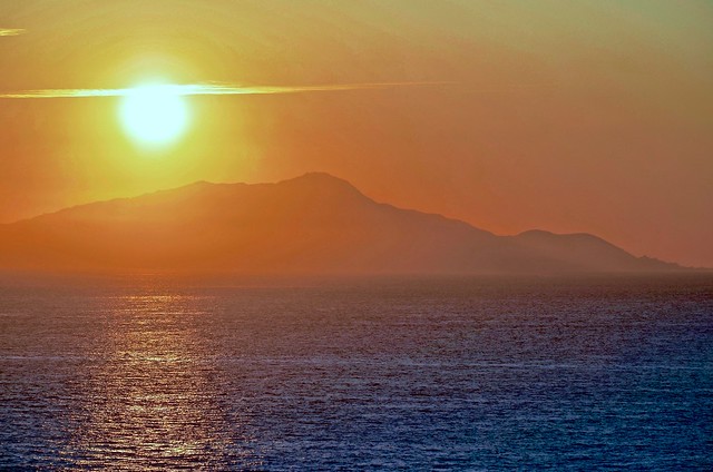 Sunset over Isle of Ischia, Italy.