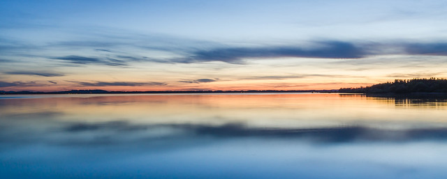 Sunset lake view