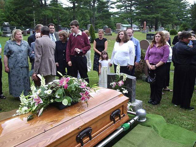 Casket and family