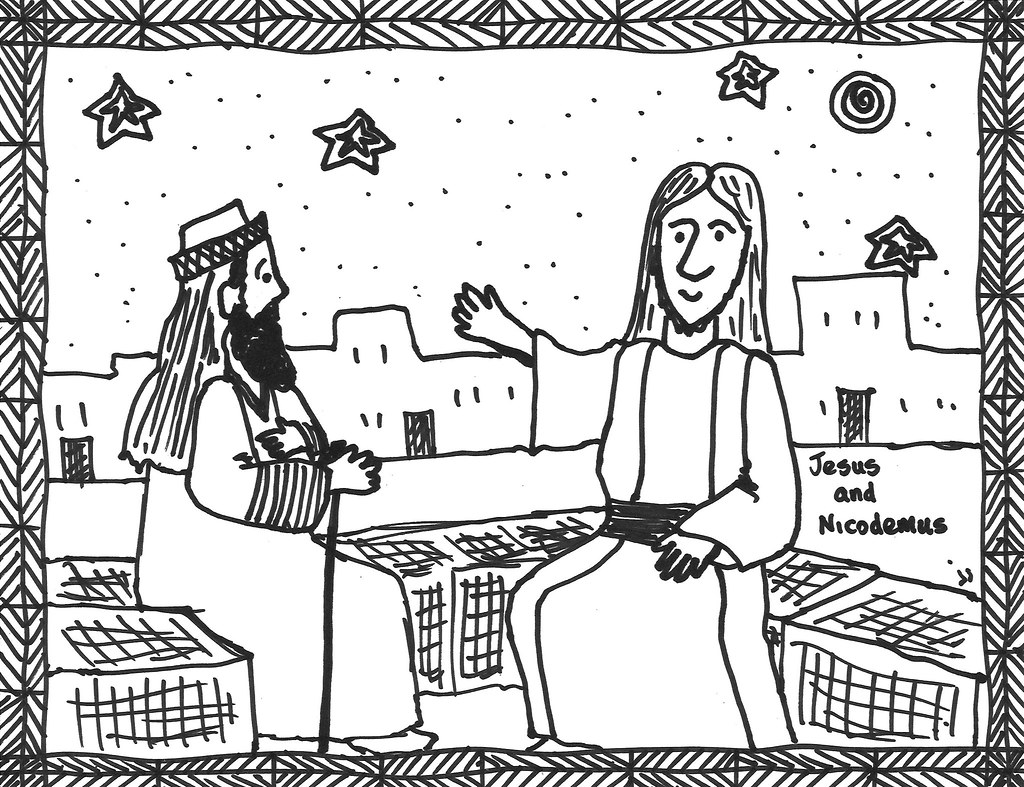 Download Lent2col | Jesus and Nicodemus coloring page | John | Flickr