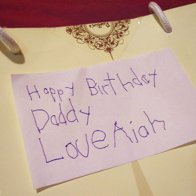 My morning was greeted by this! aside from the gift inside, its the effort of writing the dedication makes it more special.... thanks much baby aiah..   #thankul #happiness #baby #Lablab #Kulit