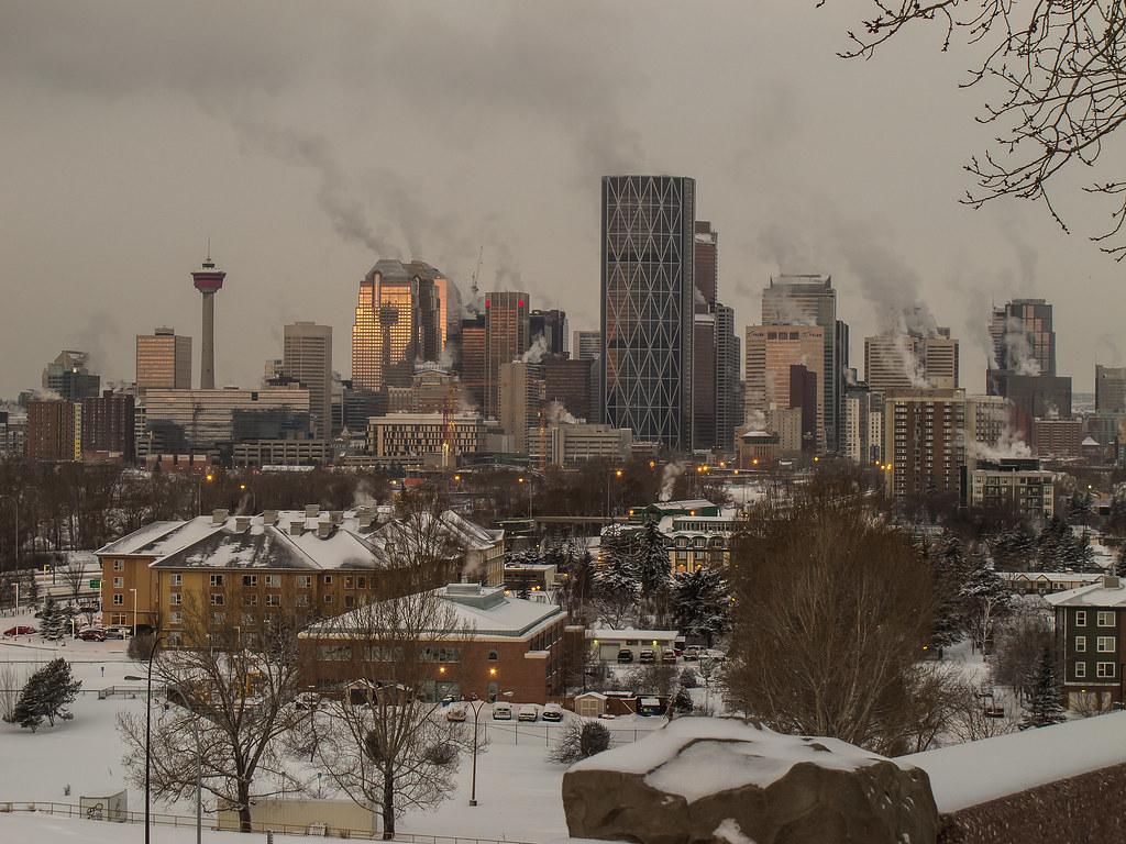Calgary downtown - winter morning