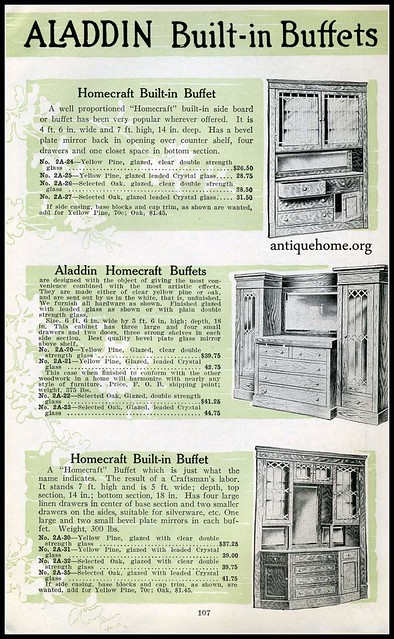 1918 Aladdin Kit Houses || Homecraft Built-in Buffet