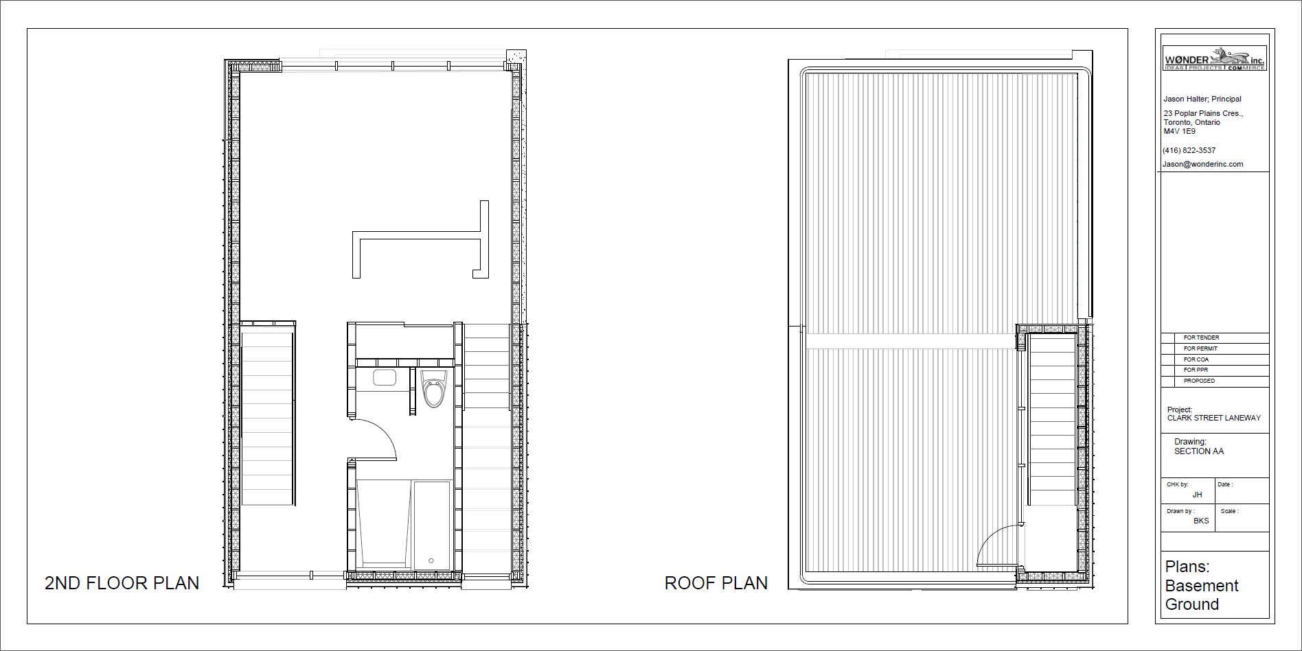 2nd and roof plan