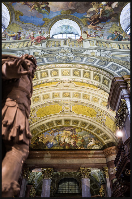 The Prunksaal, center of the old imperial library, Nationalbibliothek, Vienna, Austria