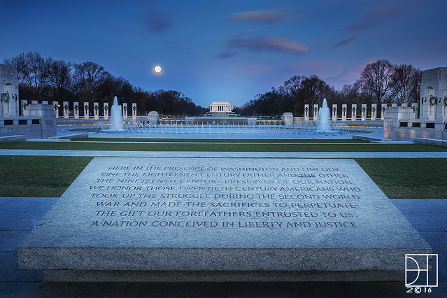 Moonset Over World War II Memorial
