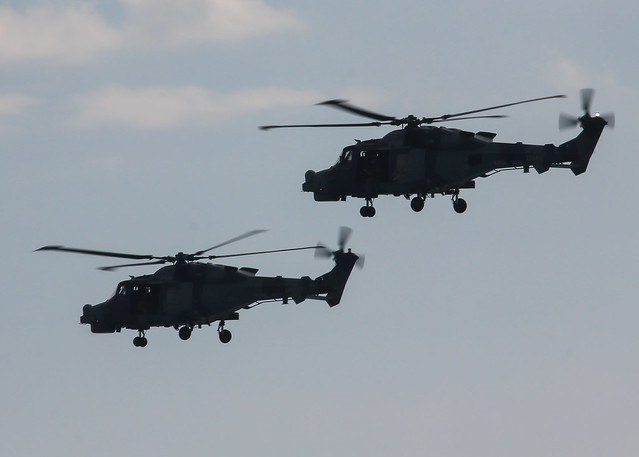 Royal Navy Agusta Westland Wildcat duo - Bournemouth Air Festival 2015