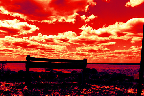 art bench photography nuclear heavens sunsetsky groovyal justanothernuclearsunset