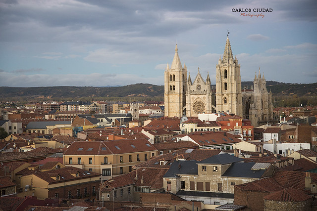 The cathedral of Leon from the distance