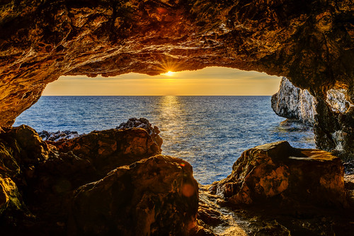 cyprus cave cavogreco capegreko sea sunrise golden ayioi anargyroi
