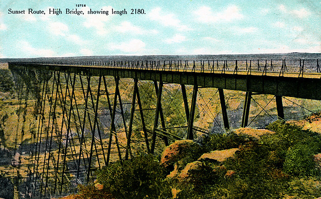 Vintage Postcard, Sunset Route, High Bridge, Southwest Texas