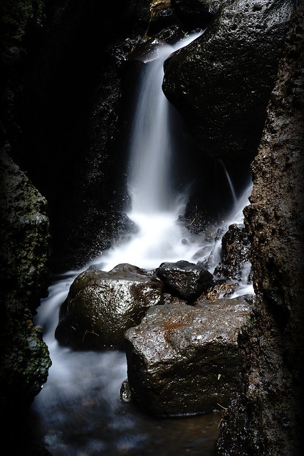 Waterfall in a crevice, Snæfellsnes, Iceland