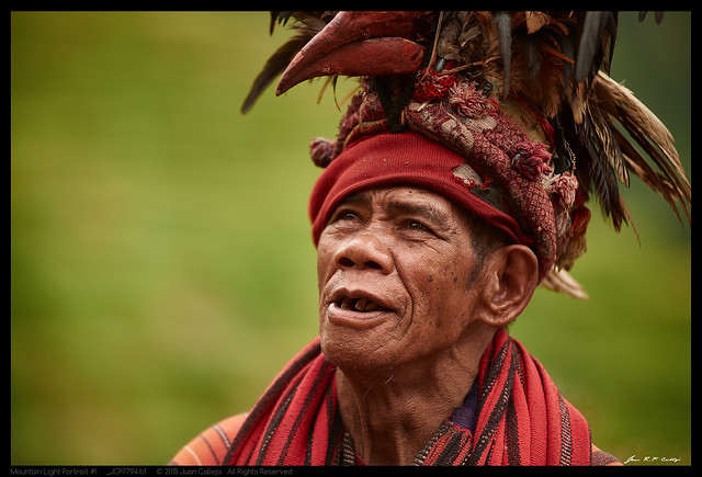 A local in traditional Ifugao warrior garb.