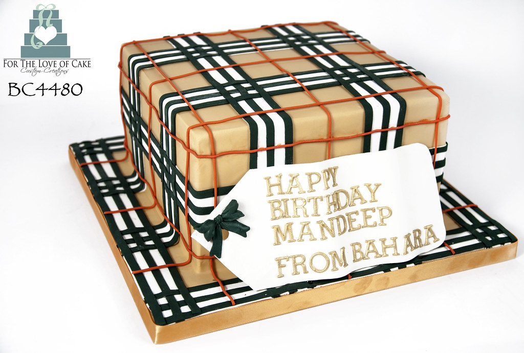 BC4480-burberry-square-birthday-cake-toronto | For the love of cake ...