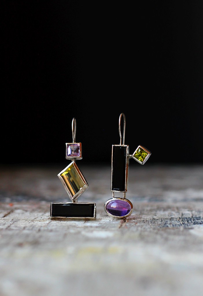earrings | silver, agate,lemon quartz, peridot, amethyst | Victoria ...