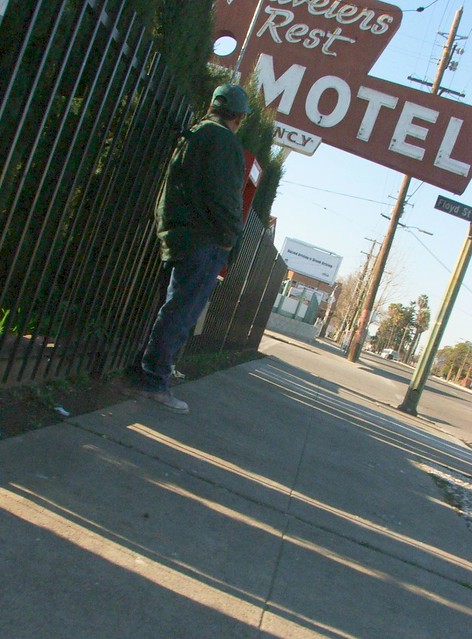 in front of Travelers Rest Motel, South First and Floyd Streets, San Jose, February 20, 2006