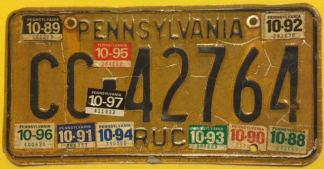 PENNSYLVANIA TRUCK PLATE ---ALL STICKERS 1988-1997