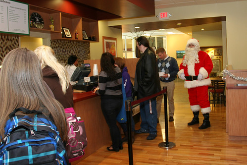 Santa in line at Starbucks