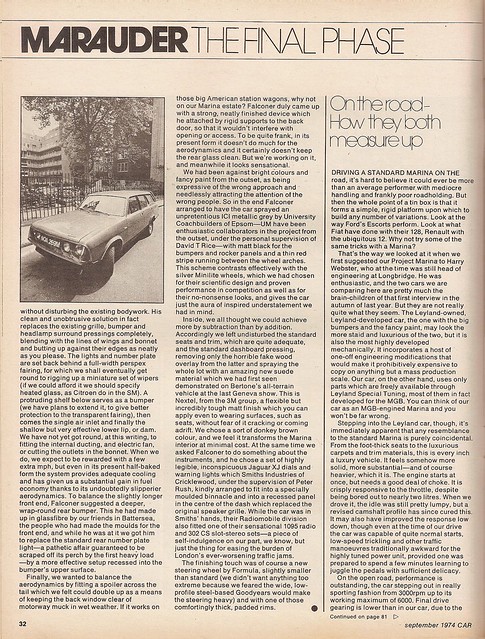 Morris Marina Marauder Estate CAR Conversion Test 1974 (6)