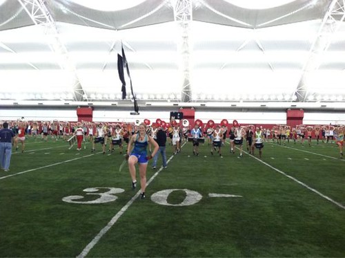 Meanwhile back in Madison, @BadgerBand has one last practice before an early morning flight to Pasadena. #RoseBowlUW http://t.co/G9soPFK0