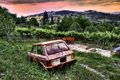 auto old trees sunset sky italy tree green abandoned field grass car horizontal alberi rural landscape outside outdoors evening vineyard rust automobile europa europe italia campania outdoor hill neglected rusty nobody nopeople hills textures southern vineyards rusted transportation campo vehicle rusting aged wreck macchina paesaggio colline sera luoghi nessuno rottame candida outdoorshots avellino vigna meridionale elaborazioni trasporto rurale vigneti orizzontale irpinia outdoorshot sanpotitoultra dpsabandoned