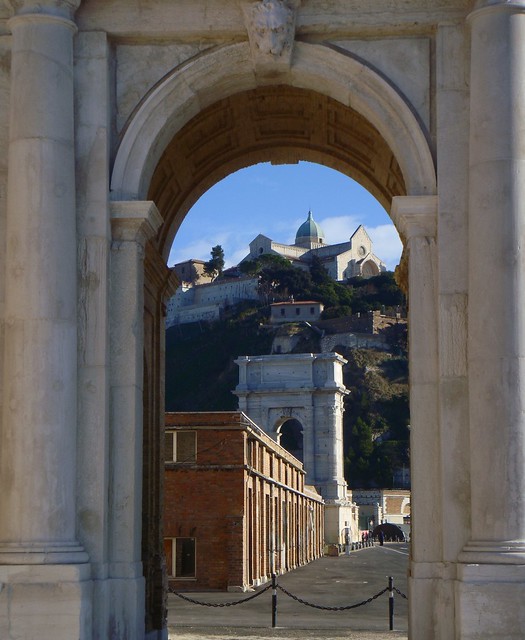 Ancona,Marche,Italy - Cathedral of Ancona and Traiano Arc through the Clementino Arc -by Gianni Del Bufalo CC BY 4.0