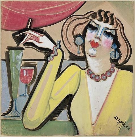 Scheiber, Hugo (1873-1950) - 1930s Woman at the Bar (Private Collection)