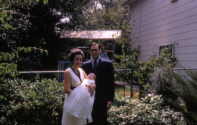 Mom and Dad and me on my christening day