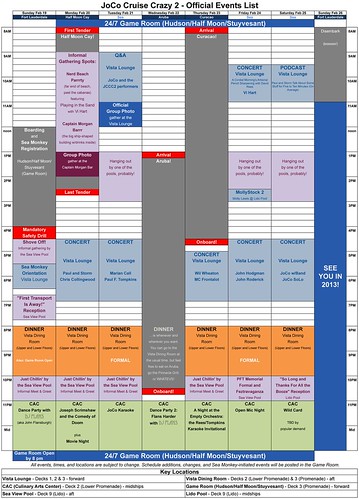 JoCo Cruise Crazy 2 Official Schedule | Paul and Storm | Flickr