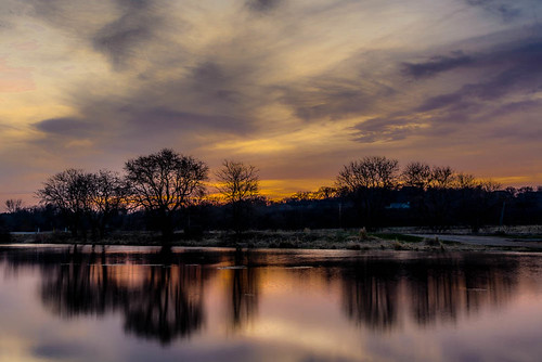 trees sunset sky water wisconsin clouds reflections colorful unitedstates waukesha genesee 2014
