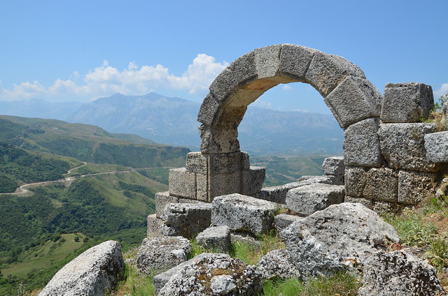 One of the city gates of Amantia with archway belonging to the second phase of construction of the city, Albania