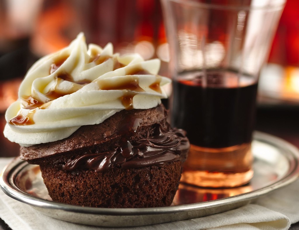 Boozy Bourbon Chocolate Cupcakes Recipe.