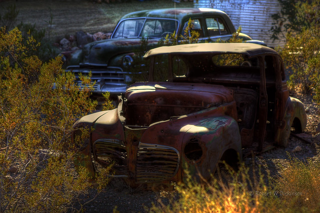 Rusted and Stripped in Nelson, Nevada in HDR
