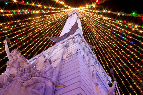 christmas decorations urban cold color colors night rural canon dark eos lights colorful december indianapolis indy indiana christmaslights nighttime christmasdecorations 1855mm merrychristmas 30d monumentcircle 2011 circleoflights canoneos30d indykaleu indyflickr18dec2011